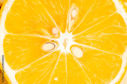 Konstfotografi Meyer pulp slice texture - citrus fruit hybrid of lemon and orange