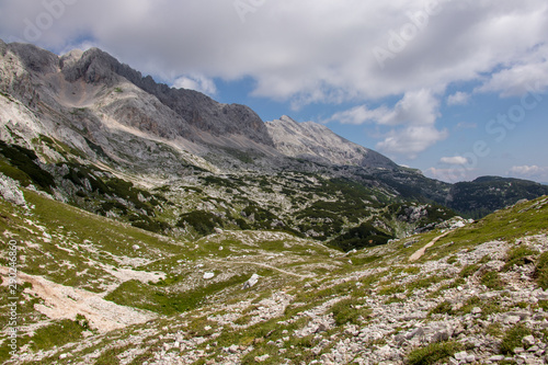 Mountain trail to Rjavina peak
