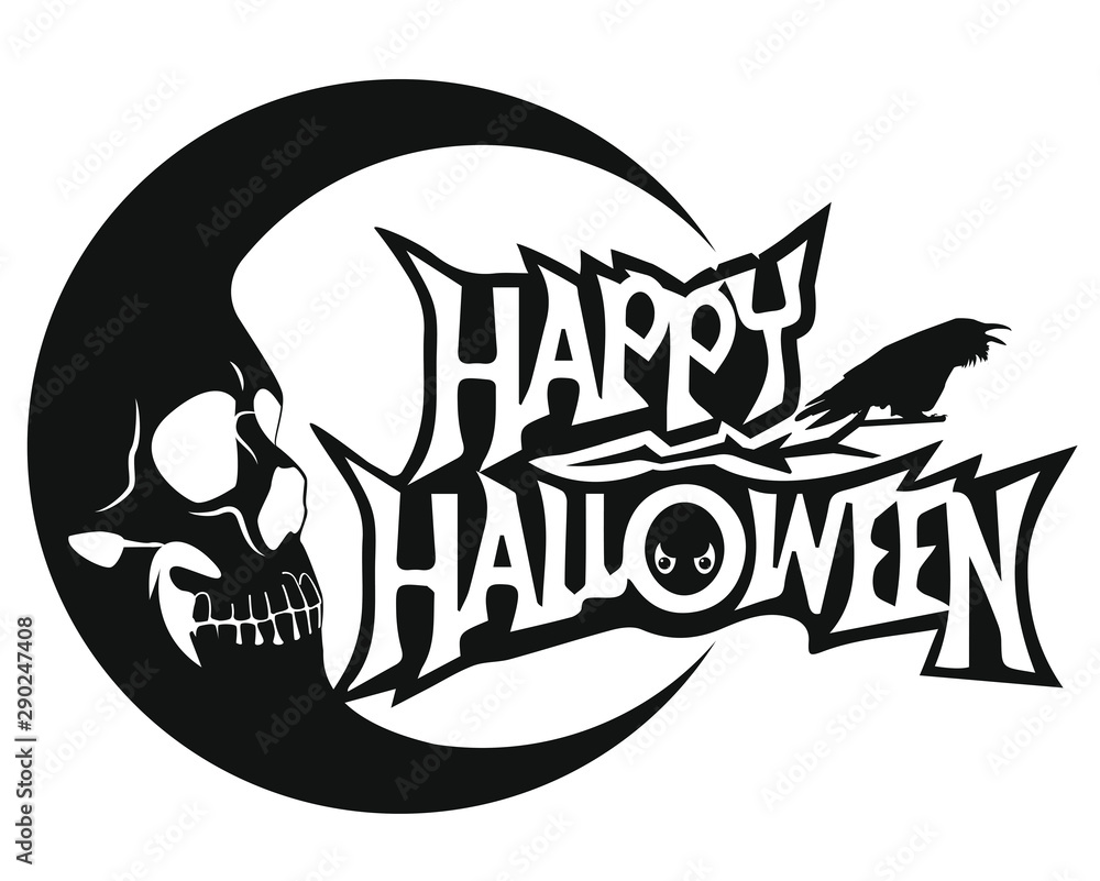Naklejka premium Happy Halloween message design background, vector illustration