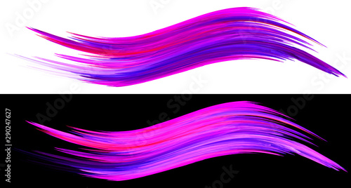 Brushstrokes of magenta for a white and black backgrounds. Vector