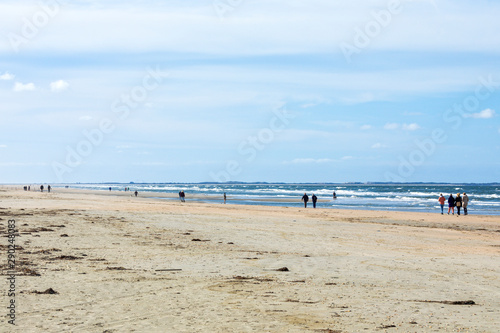 Tourists at the beach of R  m    Denmark