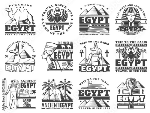 Obraz na płótnie Egypt and Cairo travel icons