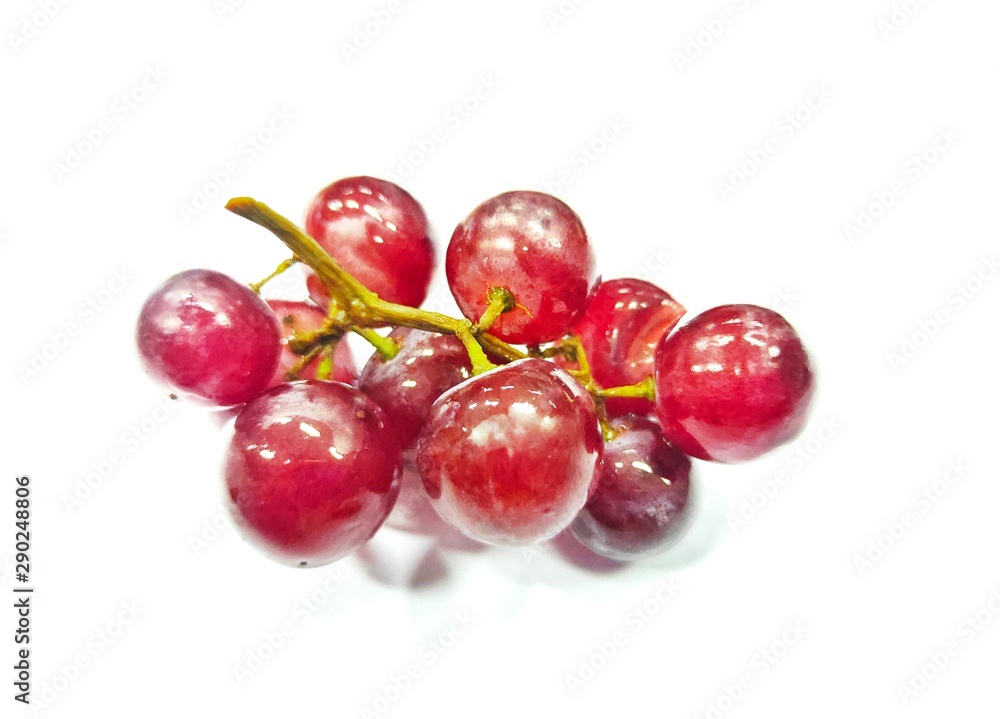 Red grapes on a white background Red grapes on a white background