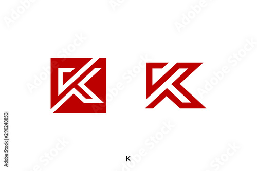 letter K concept, square with K vector icon ready to use