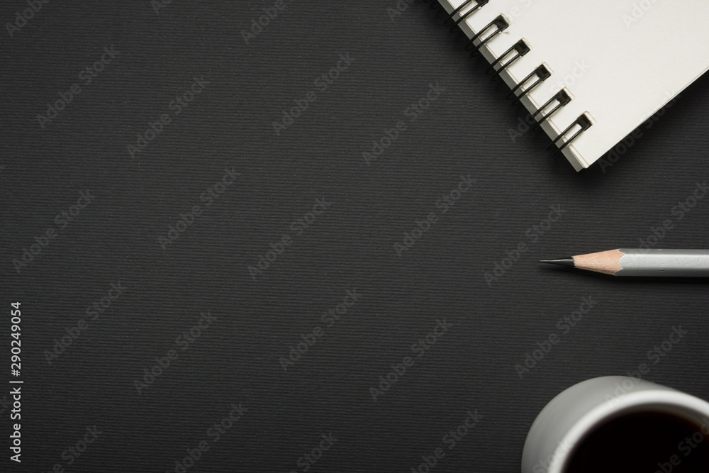 Office desk table with supplies. Flat lay Business workplace and objects. Top view. Copy space for text Office desk table with supplies. Flat lay Business workplace and objects. Top view. Copy space for text
