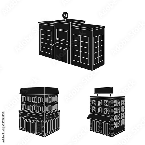 Vector illustration of architecture and estate symbol. Collection of architecture and build vector icon for stock.