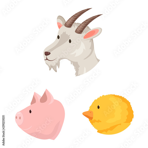 Vector design of farm and head logo. Set of farm and homemade vector icon for stock.