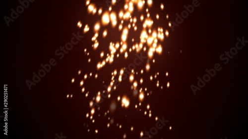 Fireworks sparkles animation imitating welding machine sparks falling from top against maroon background