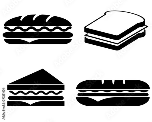 Sandwich icon, logo isolated on white background