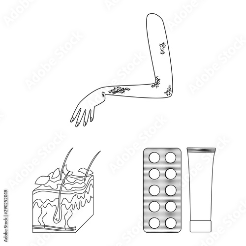Vector design of disease and healthcare icon. Set of disease and pain vector icon for stock.