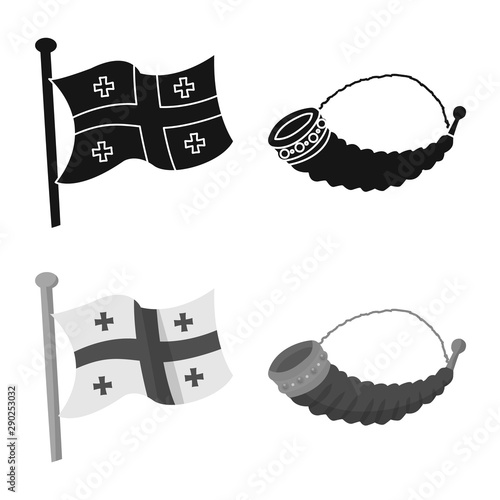 Isolated object of culture and sightseeing symbol. Set of culture and originality stock vector illustration.