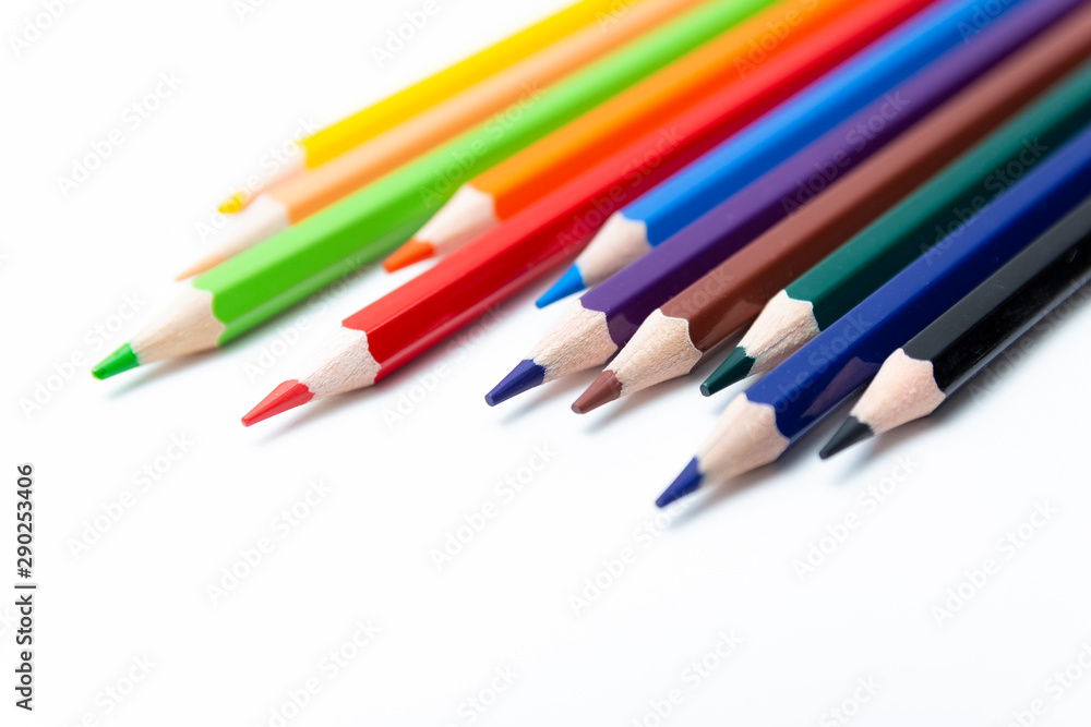color pencils isolated on white background color pencils isolated on white background