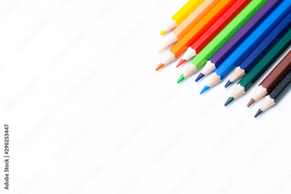 color pencils isolated on white background color pencils isolated on white background