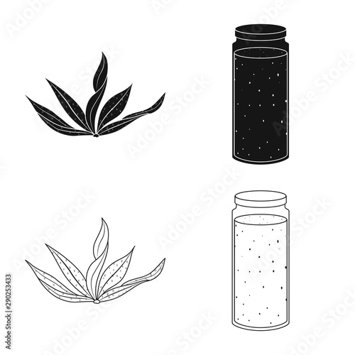 Isolated object of protein and sea sign. Set of protein and natural stock vector illustration.