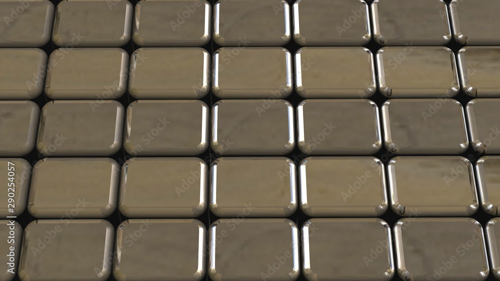 metal cubes background - 3D rendering