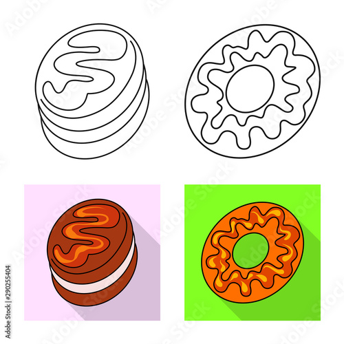 Vector design of confectionery and culinary symbol. Collection of confectionery and product stock vector illustration.