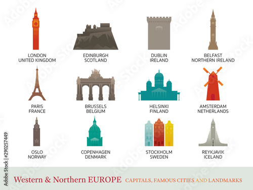 Western and Northern Europe Cities Landmarks
