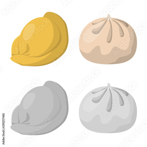 Vector design of products and cooking icon. Set of products and appetizer stock vector illustration.