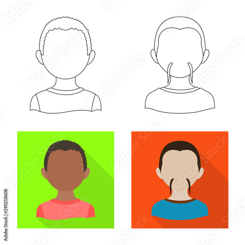 Vector illustration of imitator and resident logo. Collection of imitator and culture stock symbol for web.