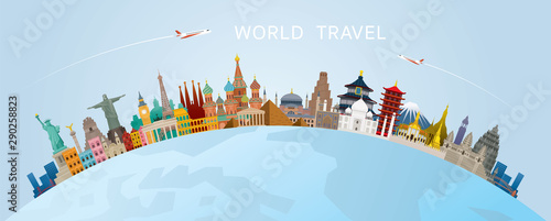 World Skyline Curve Landmarks in Flat Design