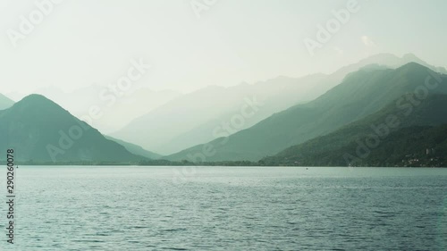 Wallpaper Mural Panoramic landscape shot on Lake Maggiore with beautiful light at sunset Torontodigital.ca