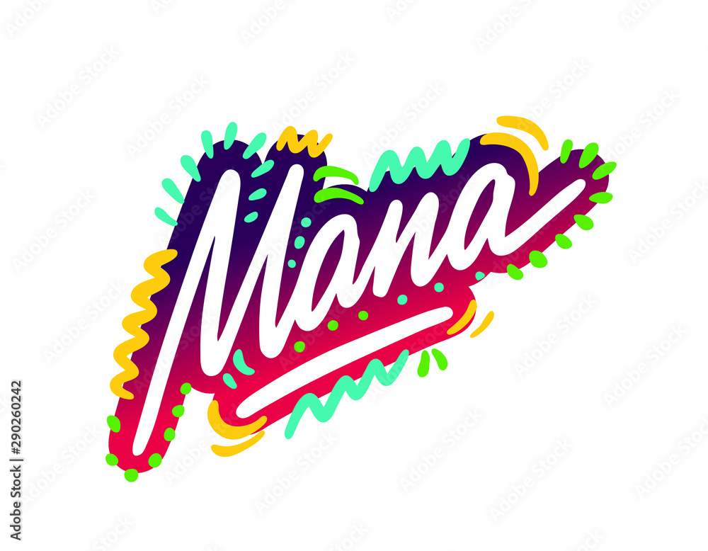 Mana Word Text with Creative Handwritten Font Design Vector Illustration. - Vector Mana Word Text with Creative Handwritten Font Design Vector Illustration. - Vector