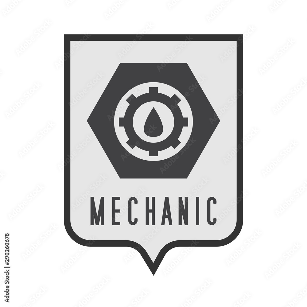 mechanic - gear, nut, coat of arms logo shield vector graphic mechanic - gear, nut, coat of arms logo shield vector graphic