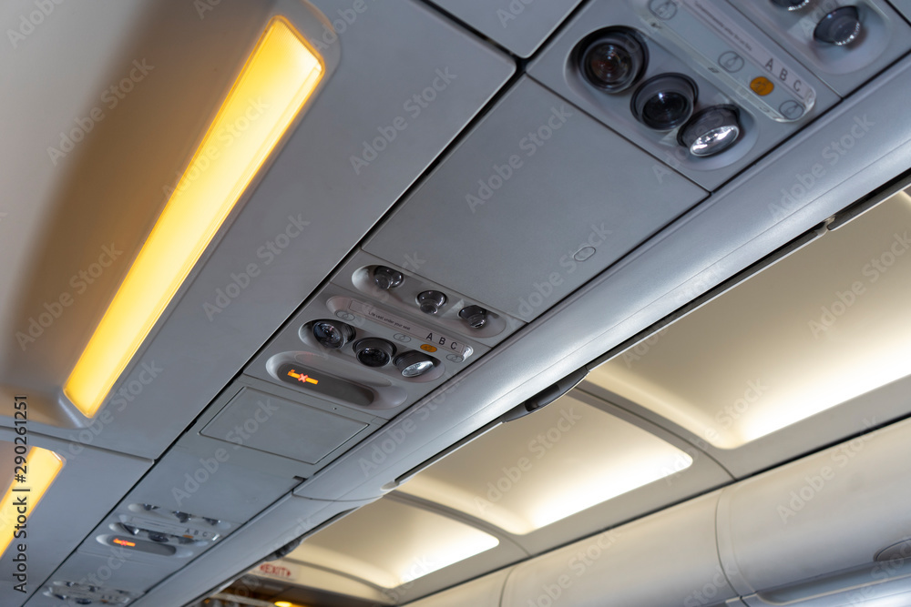 facilities inside on an airplane,advice above a seat in an air plane facilities inside on an airplane,advice above a seat in an air plane