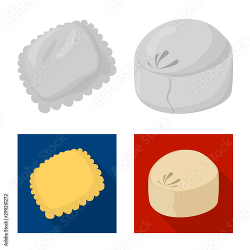 Isolated object of products and cooking symbol. Collection of products and appetizer vector icon for stock.