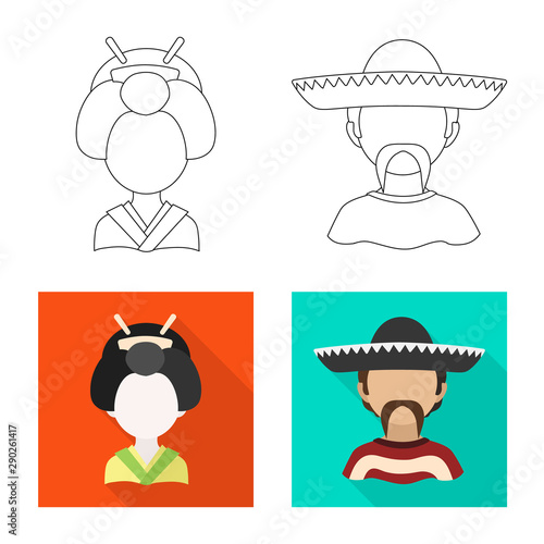 Isolated object of imitator and resident icon. Collection of imitator and culture stock symbol for web.