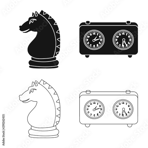 Vector design of checkmate and thin logo. Set of checkmate and target vector icon for stock.