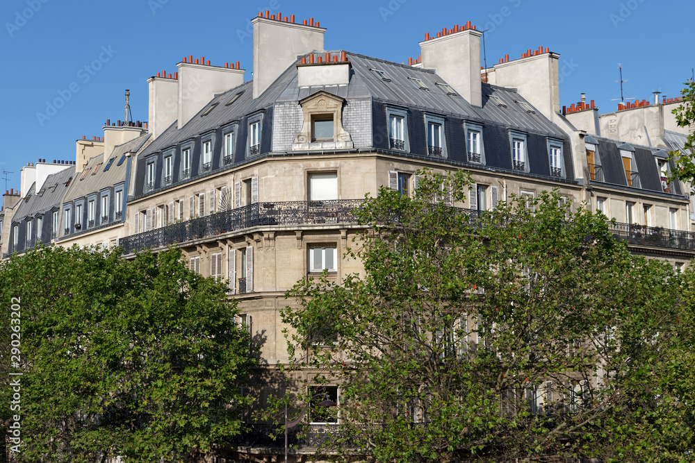 Haussmannian building in Paris 12th arrondissement