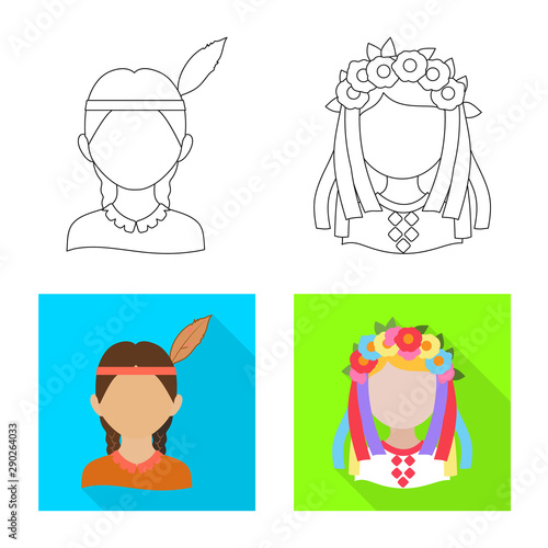 Vector illustration of imitator and resident icon. Collection of imitator and culture stock vector illustration.
