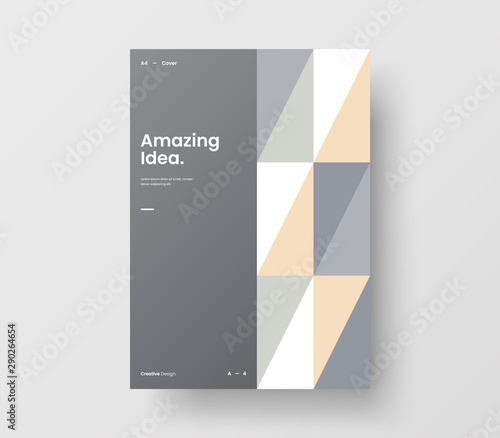 Amazing business presentation vector A4 vertical orientation front page mock up. Modern corporate report cover abstract geometric illustration design layout. Company identity brochure template.