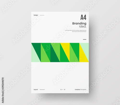 Amazing business presentation vector A4 vertical orientation front page mock up. Modern corporate report cover abstract geometric illustration design layout. Company identity brochure template.