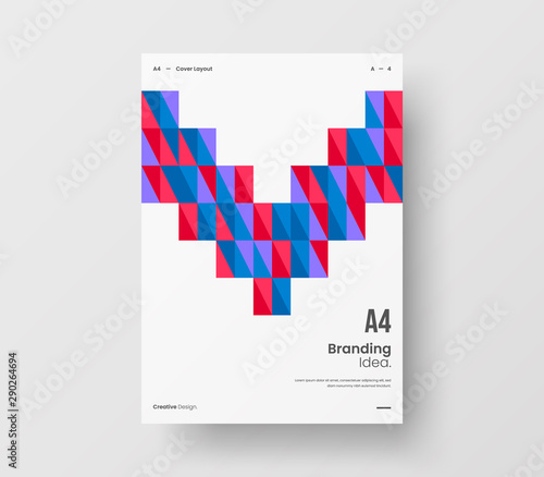 Amazing business presentation vector A4 vertical orientation front page mock up. Modern corporate report cover abstract geometric illustration design layout. Company identity brochure template.