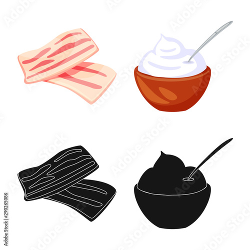 Vector design of taste and product symbol. Collection of taste and cooking stock symbol for web.