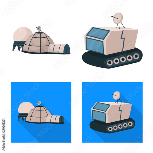 Vector illustration of astronomy and technology icon. Collection of astronomy and sky stock vector illustration.