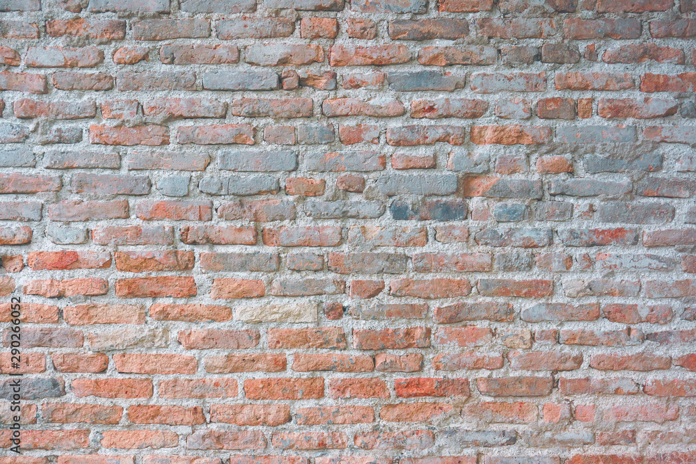 Fototapeta premium Brick wall vintage background texture,Abstract background material of industry building construction for dark retro background