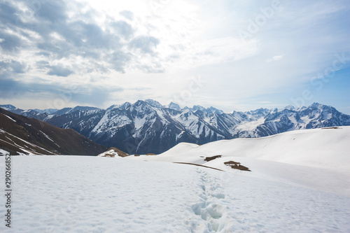 Muhu Pass, Karachay-Cherkessia. Caucasus Mountains landscape.