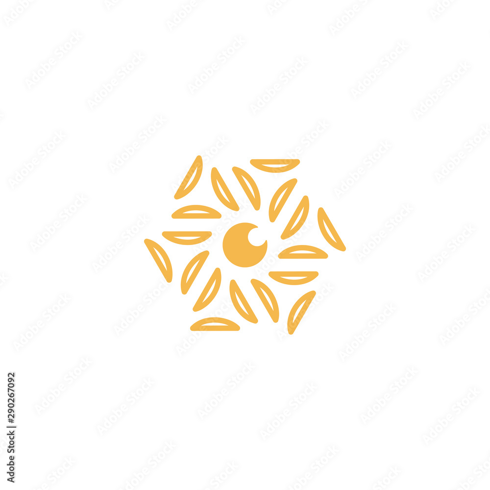 Hexagon lens logo design vector unique, modern