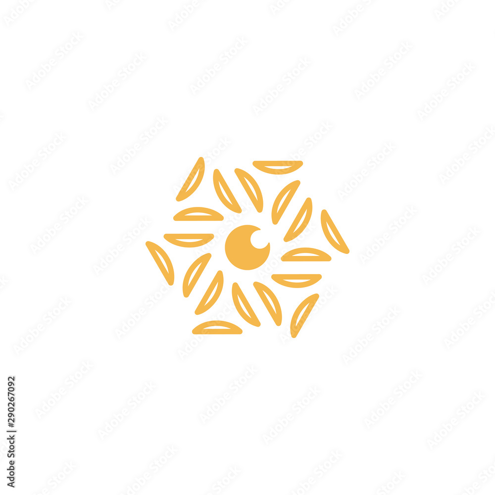 Obraz premium Hexagon lens logo design vector unique, modern
