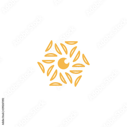 Hexagon lens logo design vector unique, modern