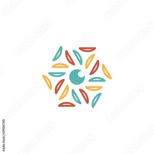 Hexagon lens logo design vector unique, modern