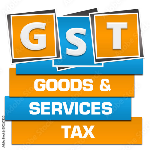 GST - Goods And Services Tax Blue Orange Blocks Bottom Text  © ileezhun