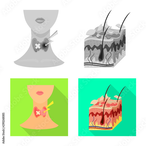 Vector illustration of medical and pain symbol. Collection of medical and disease stock symbol for web.