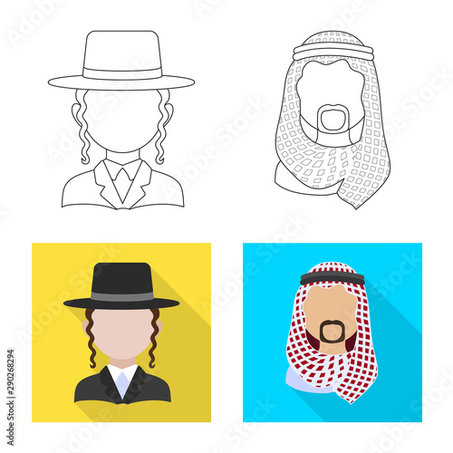 Isolated object of imitator and resident sign. Collection of imitator and culture stock vector illustration.