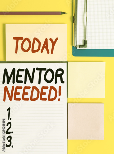 Conceptual Hand Writing Showing Mentor Needed Concept Meaning Employee Training Under Senior Assigned Act As Advisor Empty Papers With Copy Space On Yellow Background Table Stock Photo Adobe Stock
