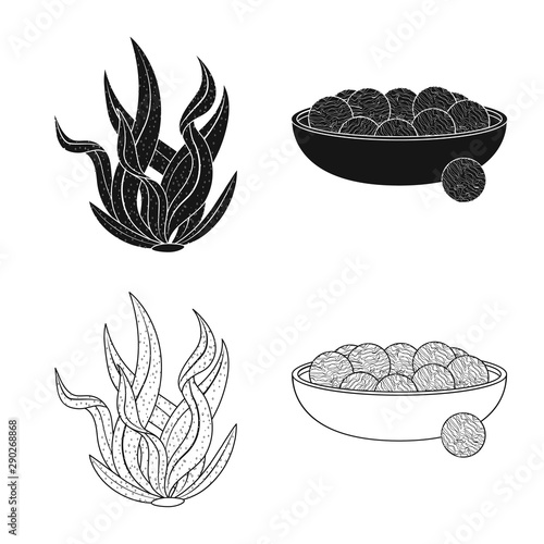 Isolated object of protein and sea sign. Collection of protein and natural stock symbol for web.