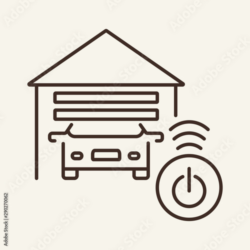 Opening garage line icon